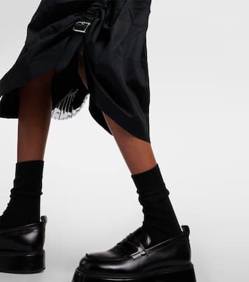 Vestido midi de algodón drapeado | Noir Kei Ninomiya