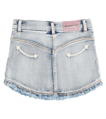 Embroidered frayed denim skirt | Monnalisa