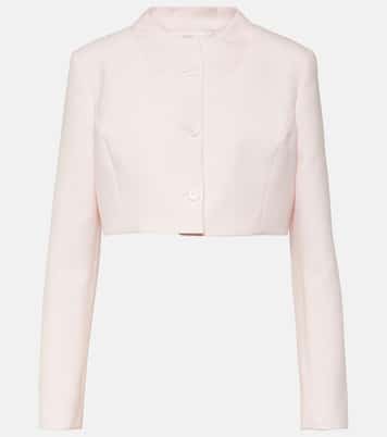 Giacca cropped Trompe L’Oeil in lana vergine  | Coperni