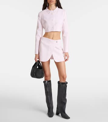 Giacca cropped Trompe L’Oeil in lana vergine  | Coperni