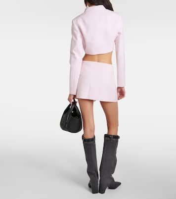 Giacca cropped Trompe L’Oeil in lana vergine  | Coperni