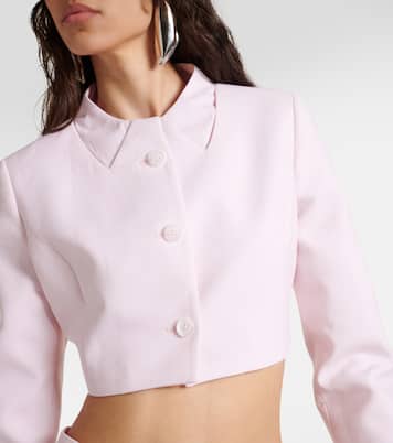 Giacca cropped Trompe L’Oeil in lana vergine  | Coperni