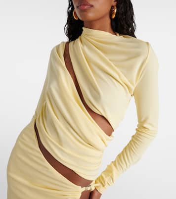 Asymmetric draped cutout midi dress | Christopher Esber