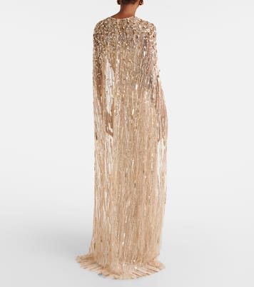 Ruby caped sequined gown | Jenny Packham