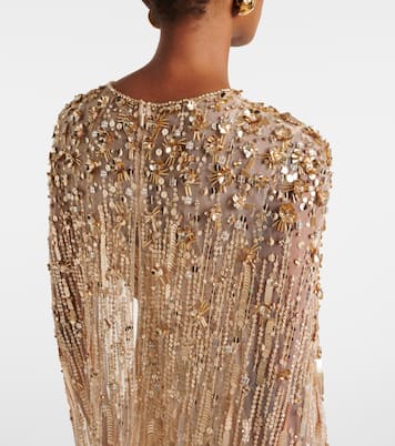 Ruby caped sequined gown | Jenny Packham