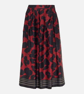 Printed satin midi skirt | Dries Van Noten