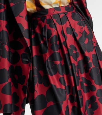 Printed satin midi skirt | Dries Van Noten