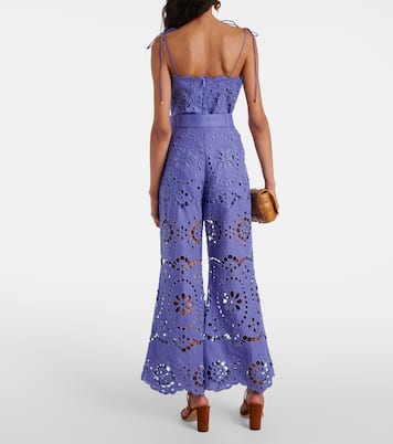 Pop embroidered linen cropped pants | Zimmermann