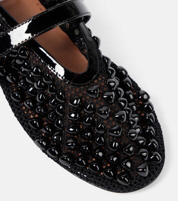 Ballerine Mary Jane in mesh con borchie | Alaïa