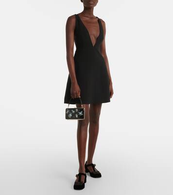 Pochette en cuir verni à fleurs | Prada