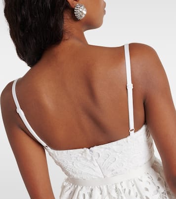 Robe midi en coton et dentelle | Self-Portrait