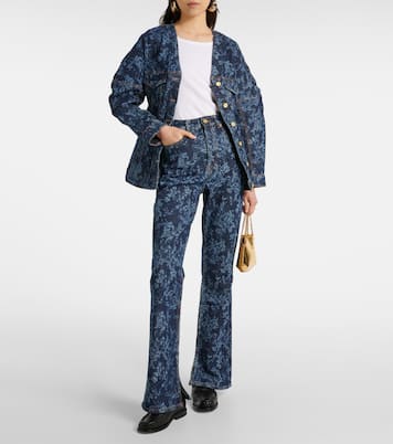 Jeans flared a vita alta con stampa | Ganni
