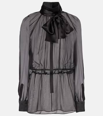 Blusa in chiffon di seta con fiocco | Dolce&Gabbana
