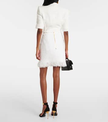 Minifalda de tweed con flecos | Balmain