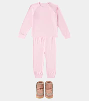 Stivaletti in suede con shearling | Mou Kids