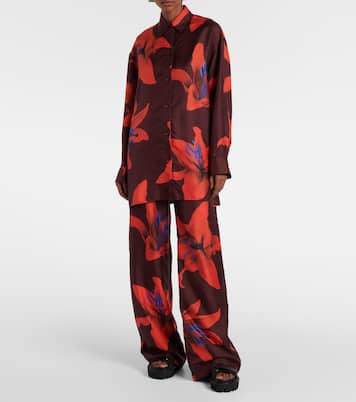 Pantaloni a gamba larga in seta  | McQueen