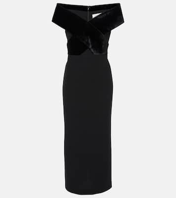 Abito lungo in velluto con scollo bardot | Roland Mouret