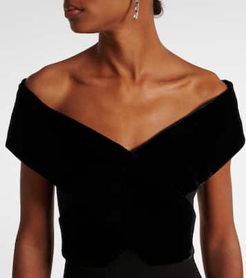 Abito lungo in velluto con scollo bardot | Roland Mouret