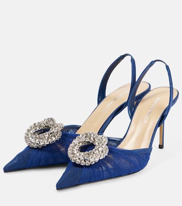 Slingback-Pumps Galaxy 85 aus Tüll mit Kristallen | Mach & Mach