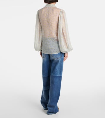 Blouse en soie à fleurs | Gucci