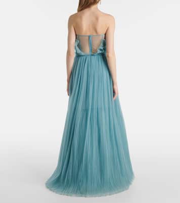 Marinel plissé tulle gown | Costarellos