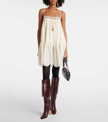 Lace-trimmed silk minidress | Chloé