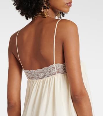Lace-trimmed silk minidress | Chloé