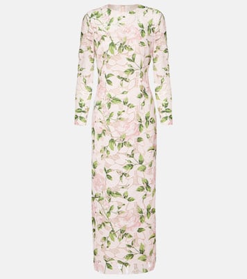 Robe longue en guipure à fleurs | Oscar de la Renta