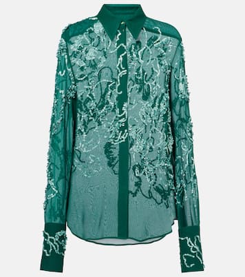Camicia semitrasparente con paillettes | Dries Van Noten