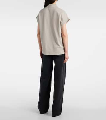 Polo Cassandre in piqué di misto cotone | Saint Laurent