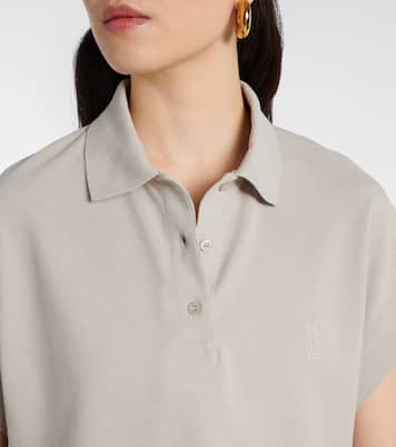 Polo Cassandre in piqué di misto cotone | Saint Laurent