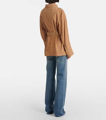 Giacca Zakary in suede con cintura | Nour Hammour