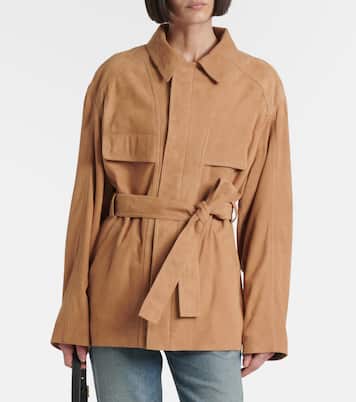 Giacca Zakary in suede con cintura | Nour Hammour