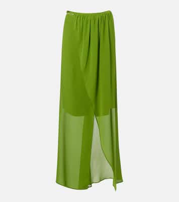Chain-detail silk georgette wrap skirt | Christopher Esber