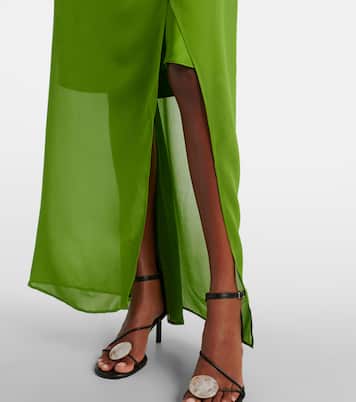Chain-detail silk georgette wrap skirt | Christopher Esber