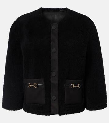 Cropped-Jacke Horsebit aus Shearling | Gucci