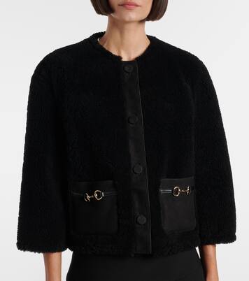 Cropped-Jacke Horsebit aus Shearling | Gucci