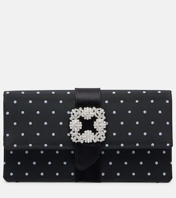 Capri embellished polka-dot satin clutch | Manolo Blahnik