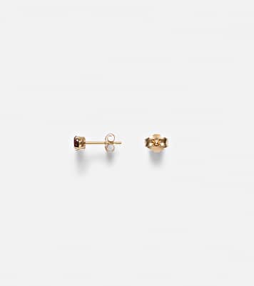 Ohrringe aus 10kt Gelbgold mit Granat | Stone and Strand