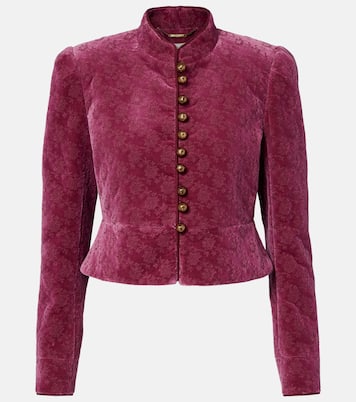 Floral cropped cotton velvet jacket | Chloé