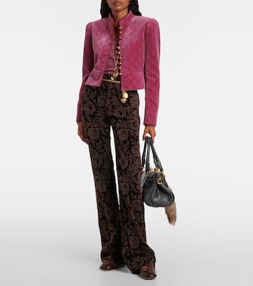 Floral cropped cotton velvet jacket | Chloé