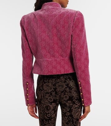 Floral cropped cotton velvet jacket | Chloé