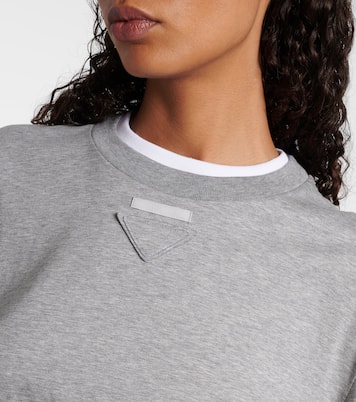 Camiseta cropped de jersey de algodón | Prada