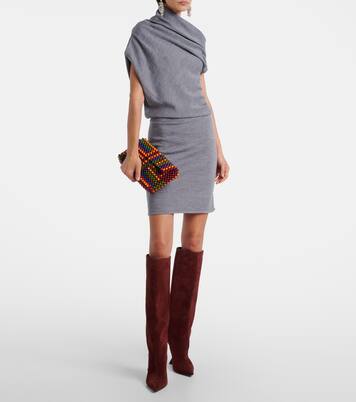 Mabel one-shoulder wool minidress | Staud