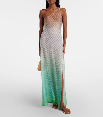One-Shoulder-Maxikleid aus Häkelstrick | Missoni