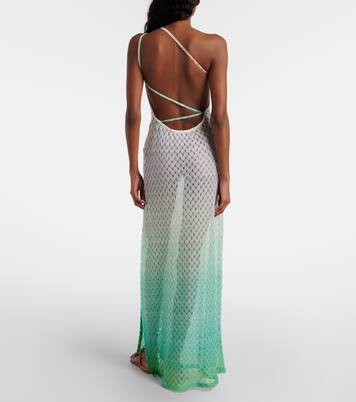 One-Shoulder-Maxikleid aus Häkelstrick | Missoni