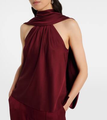 Scarlett caped satin top | Simkhai