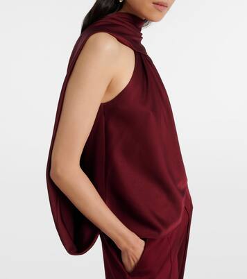 Scarlett caped satin top | Simkhai