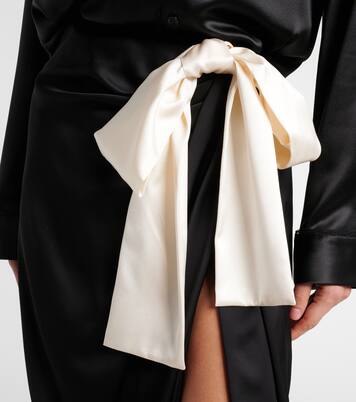 Bow-detail silk charmeuse maxi skirt | Saint Laurent