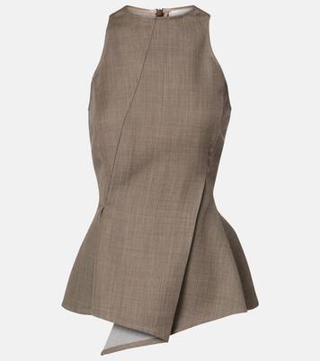 Top asimétrico de lana con péplum | Magda Butrym